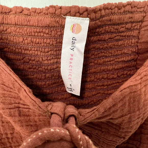 NWT ANTHROPOLOGIE The Jerry Cinched Top Brown - Picture 4 of 5